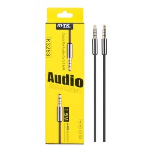 AUDIO CABLE METAL 3.5MM TO 3.5MM GOLD PLATED, 4PIN 1.5M