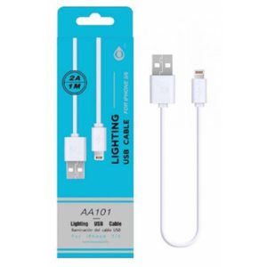 AA101 DATA CABLE ONE FOR IPHONE 5/6/7 2A, 1M WHITE