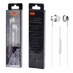 C5722 Wired Earphone Hannes with Mic 1.2M, White