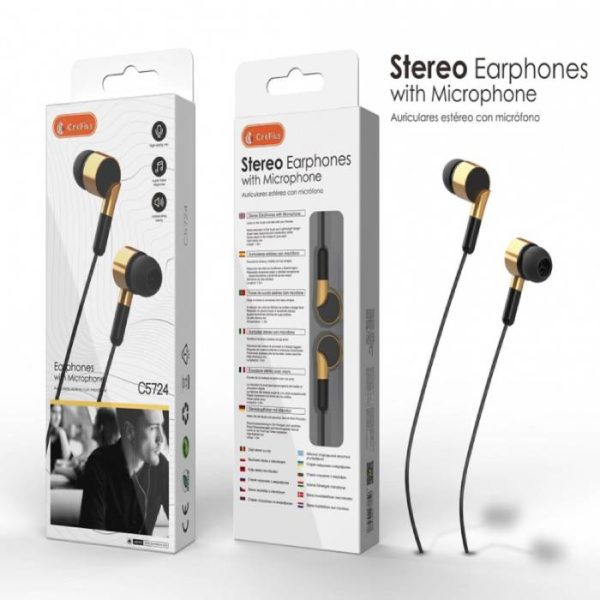 C5724 Earphones with Mic Horus, 1.2M, Gold