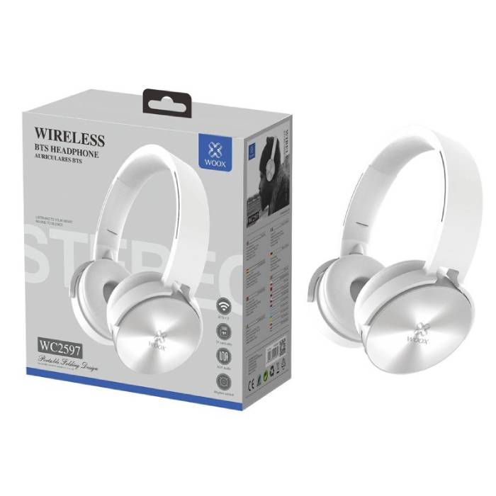 WOOX WC2597 Wireless Headphone Bluetooth 4.2, FM & TF Card White