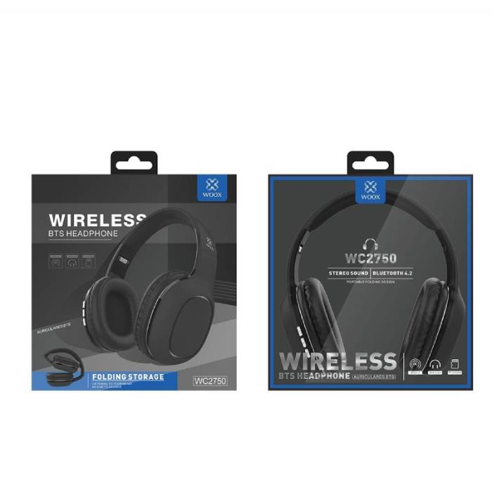 WOOX WC2750 Wireless Headphone Bluetooth 4.2, Mic, FM & TF Card Black