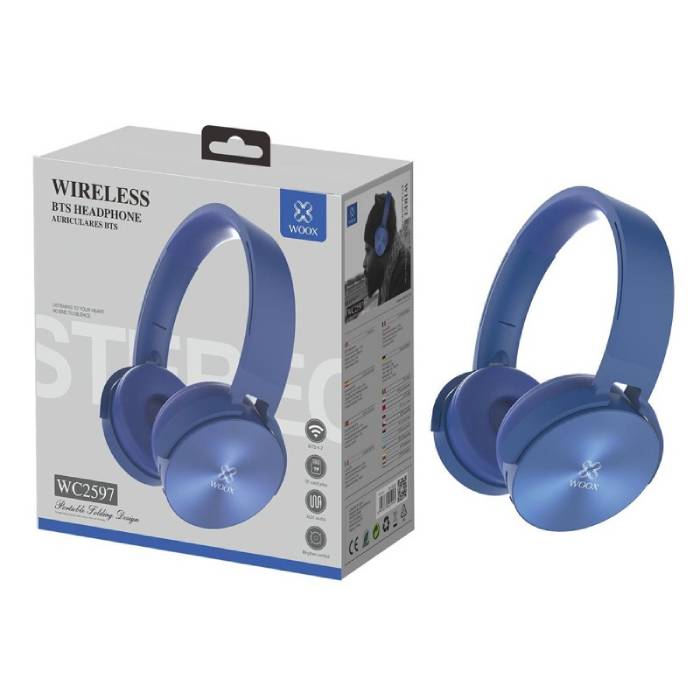 WOOX WC2597 Wireless Headphone Bluetooth 4.2, FM & TF Card Blue