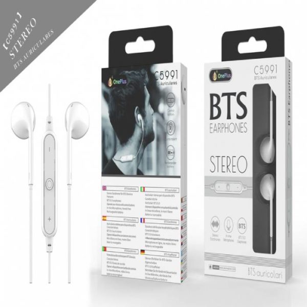 C5991 5.0 Bluetooth Stereo Earphones Draco with redail Function, Black
