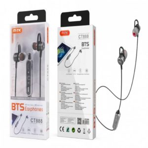 CT888 Bluetooth Metal Earphone Grimer, with Multifunction Button,Grey