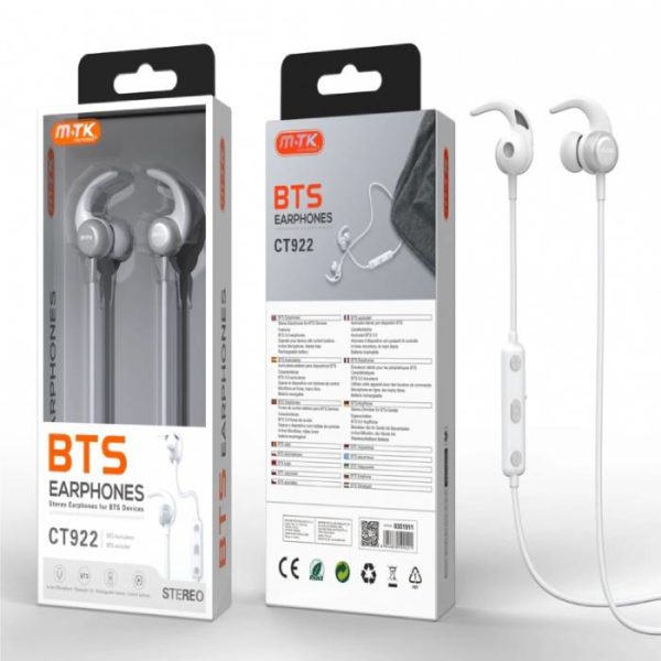 CT922 Bluetooth Arche Earphone with Mic & Caller ID,White
