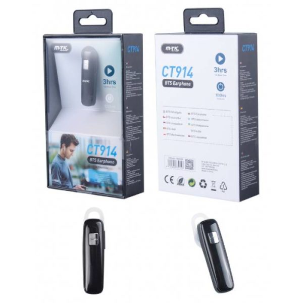 CT914 YOYO BLUETOOTH HEADSET WITH REDIAL FUNCTION, BLACK