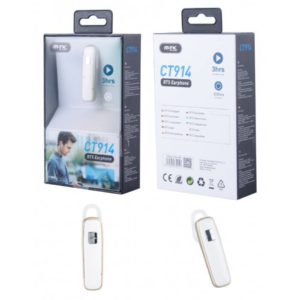 CT914 YOYO BLUETOOTH HEADSET WITH REDIAL FUNCTION, GOLD + WHITE
