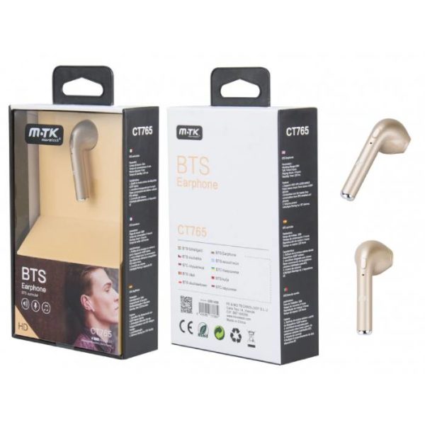 CT765 OR Single Pebble Bluetooth Headset, HD Voice, Gold