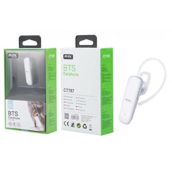 CT787 BL EAGEL BLUETOOTH SINGLE HEADSET, HD VOICE, WHITE