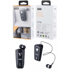 CT791 NE KINO BLUETOOTH HEADSET WITH CLIP FOR NECK, BLACK