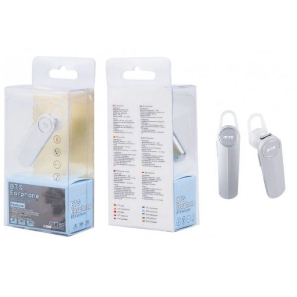 CT751 PL BLUETOOTH SWORD HEADSET FOR 2 BTS DEVICES, SILVER