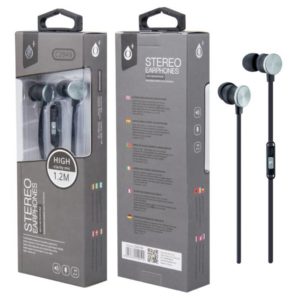 C2949 Stereo Earphones with Microphone, 1.2M Gray