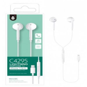 C4295 iPhone 7/8/X Lightning Earphones Aurora, 1.2M, White