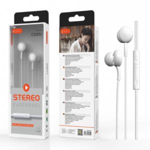 C5851 Earphone Stefano with Mic, 1.2M, White