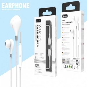 C5855 Wired Earphone Carey with Mic, 1.2M, White