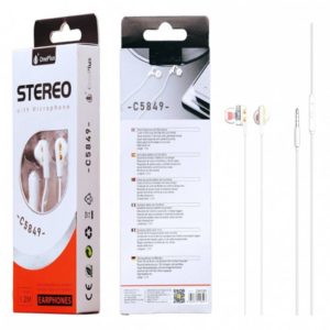 C5849 Earphones with Mic Komal, 1.2m cable, White