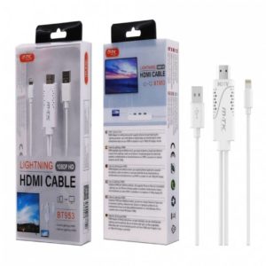 BT953 iPhone Lightening to HDMI Cable, for iPhone & iPad to TV, 1080P, White
