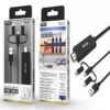 TB1217 Mobile & Tablet to HDMI Cable for TV, with 3 in 1 Connector1080P, Black
