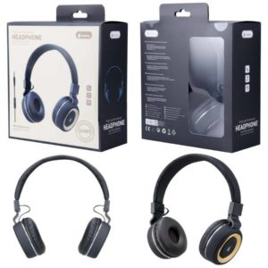 C4357 Earphones Helmet Asteroids with Microfone, 1.2m cable, Black + Gold