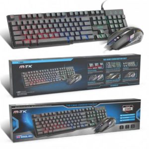 GT942 Mouse & Keyboard Gaming Set, with cable, 800/1200/1600DPI, LED Light, (ENG), Black