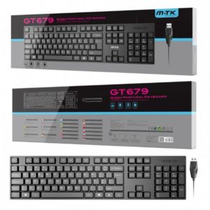 GT679 MTK Wired Keyboard 104 Keys, PT Black