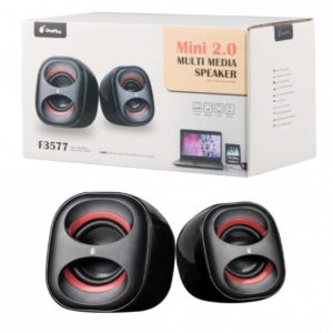 F3577 Mini Multimedia Speaker for PC 2.0, 3W*2, 1.2M Cable, Red