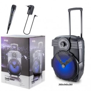FT797 NE Bluetooth Speaker Karaoke Time 10W with Mic, BTS / FM / Audio / USB with Cart and LED Light