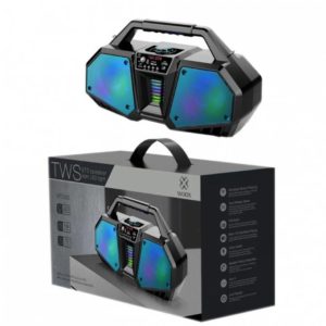WOOX WF3053 BTS BLUETOOTH SPEAKER, KARAOKE/LED LIGHT/WIRELESS/TF/FM/AUX, BLUE