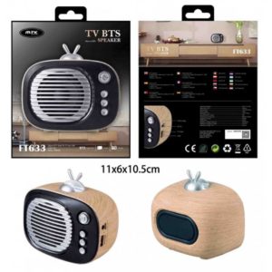 FT633 Mini Bluetooth Speaker TV with mobile stand, 5W, Wood