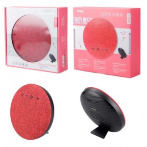 FT856 BLUETOOTH ROUND SPEAKER WITH WOVEN FINISH, 5W , RED