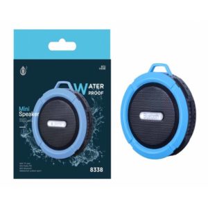 N8338 Mini Waterproof Speaker, 3W Bluetooth/TF Card/Radio, Blue