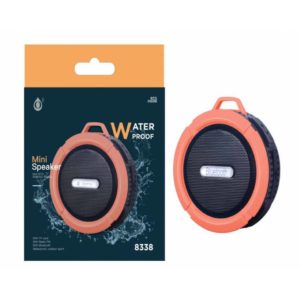 N8338 Mini Waterproof Speaker, 3W Bluetooth/TF Card/Radio, Orange
