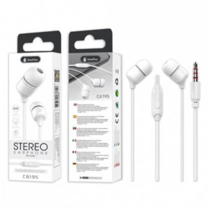 C6195 Earphones with Mic S.Basic Slugme, 1.2m cable, White