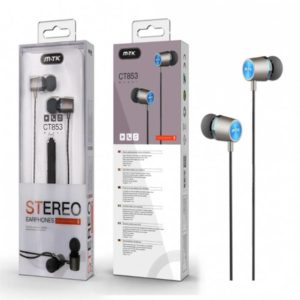 CT853 MTK Wired Earphone Dusto with Mic, 1.2M, Grey/Blue