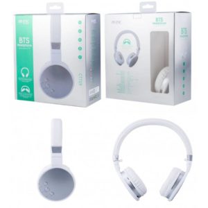 CT719 BL-PL BLUETOOTH HEADSET WITH BTS / AUDIO, WHITE AND SILVER