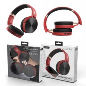 C5996 Folding Bluetooth Headphones Lepux, FM/TF/USB/MIC, Red