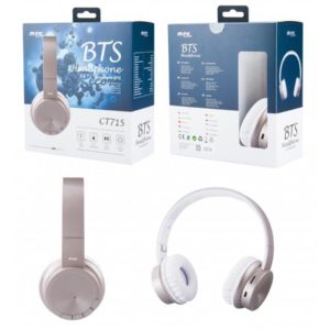 CT715 OR BLUETOOTH HEADSET WITH OXYGEN MIC, SD / AUDIO / FM, GOLD