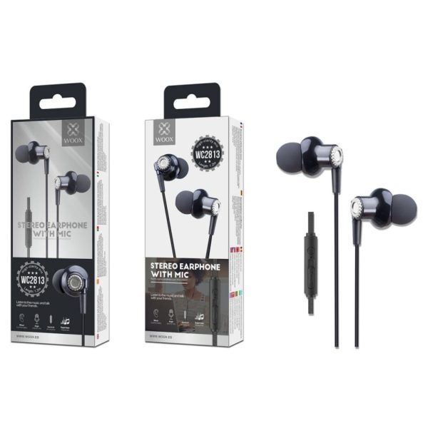 WOOX WC2813 Stereo Earphone with Mic Silver