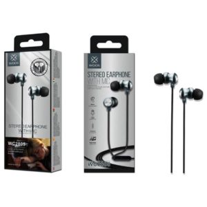 WOOX WC2805 Stereo Earphones with Mic Silver