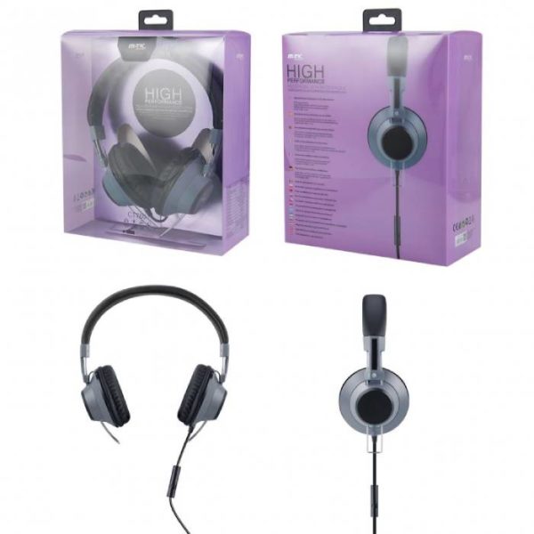 CT760 GR HEADPHONES WITH MICROFONE KIRA, SUPERBASS WITH CABLE 1.2M, GRAY