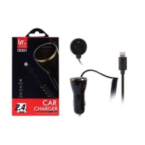 LT PLUS CR201 USB CAR CHARGER FOR IPHONE, 2.4A BLACK