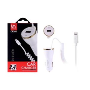 LT PLUS CR201 USB CAR CHARGER FOR IPHONE, 2.4A WHITE