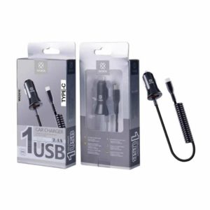 WOOX WA2416 CAR CHARGER FOR SMARTPHONE WITH Type-C CABLE, 1 USB, 2.4A BLACK