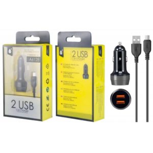 A6128 NE NEBULA LIGHTER CHARGER WITH MICRO USB CABLE, 2USB 2.4A