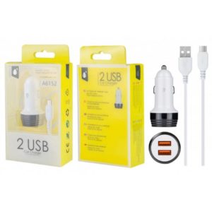 A6152 BL + NE NEBULA LIGHTER CHARGER WITH MICRO USB CABLE, 2USB 2.4A