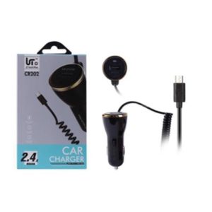 LT PLUS CR202 USB CAR CHARGER FOR MICRO USB, 2.4A BLACK