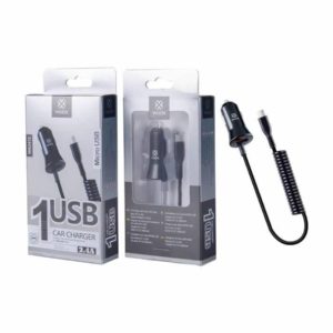 WOOX WA2412 CAR CHARGER FOR SMARTPHONE WITH MICRO CABLE, 1USB, 2.4A