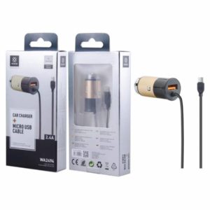 WOOX WA2494 CAR CHARGER FOR SMARTPHONE WITH MICRO CABLE, 1USB, 2.4A