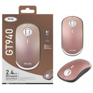 GT940 RS WIRELESS OPTICAL MOUSE EUNIKE 2.4GHZ, 800/1200/1600 DPI, PINK